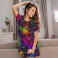 thumbnail image 3 of Easygdp Bright Universe Camisón de manga corta para mujer, informal, estampado, 3 of 6