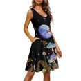 thumbnail image 2 of FKELYI Mushroom Flower Sleeveless Dress Size M Polyester Star Moon Twirl Swing Dresses Comfortable Summer Beach Dress Knee Length, 2 of 4