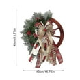 AUDeals Rustic Wooden Door Hanging Farmhouse Wagon Wheels Wreath