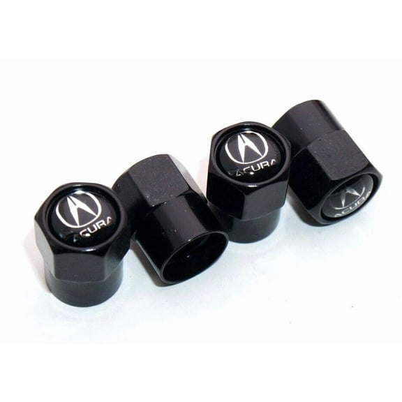 4pcs Hex Universal Car Wheels Tire Air Valve Caps Stem Dust Cover Decor Black