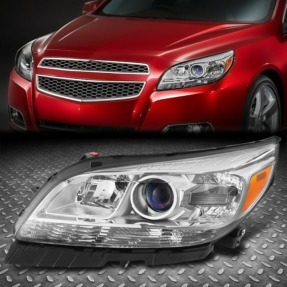Nuvision for 2013-2015 Chevrolet Malibu Chrome/Amber Projector Headlight Driver Left