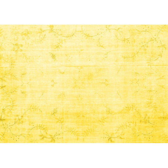 Ahgly Company Indoor Rectangle Persian Yellow Traditional Area Rugs, 5' x 7'