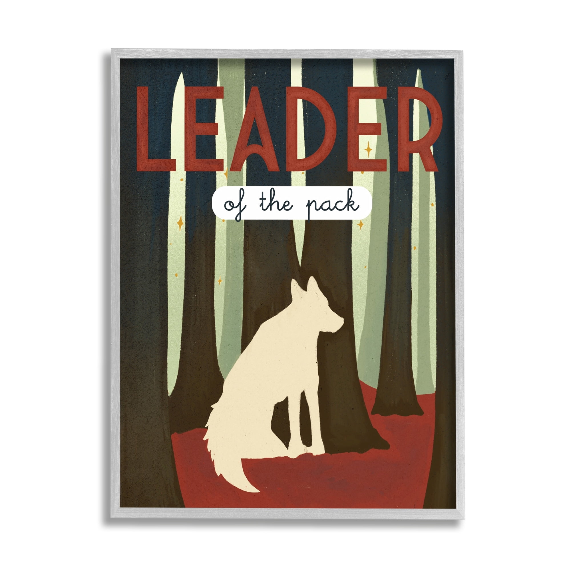 Stupell Industries Leader Of The Pack Wolf Woodland Trees Rustic Kids,16 x 20, Design by Daphne Polselli