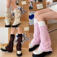thumbnail image 5 of Milue Bow Lace Up Leg Warmers Sweet Lolitas Puff Long Leg Socks Harajuku Leg Cover, 5 of 20