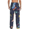 thumbnail image 3 of Xecao Cartoon Dinosaur Scooter Sport Blue Men's Straight Lounge Pajama Pants: The Ultimate in Comfortable Sleepwear, 3 of 9