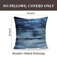 thumbnail image 4 of LALILO Throw Pillow Covers Watercolor Blue Navy Water Stripe Blue Navy Watercolor Water Ink Ocean Brush Art Spot Set of 2 Square 18 x 18 Inch Pillowcase, 4 of 5