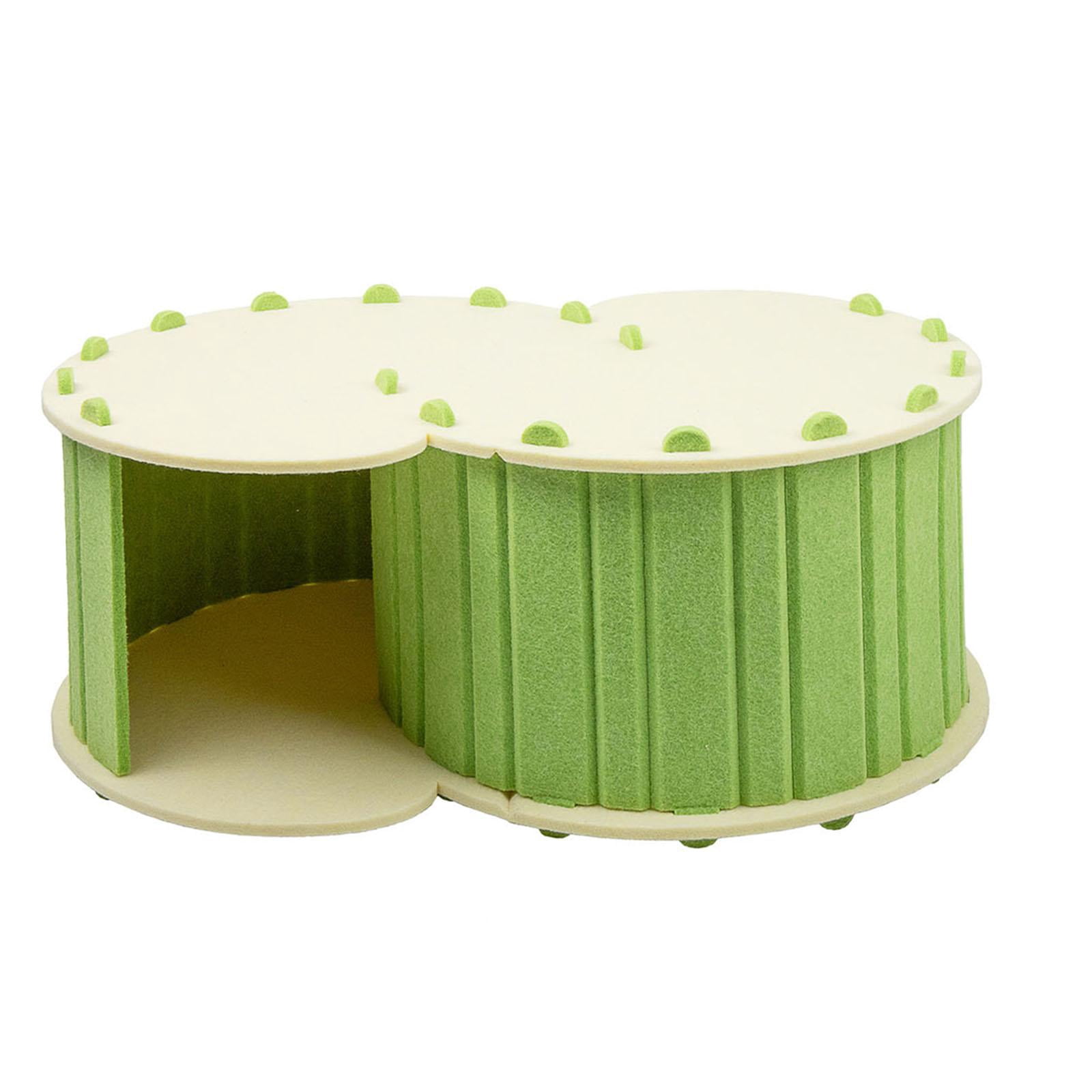 Stgfyxgs Cat Tunnel Bed, Pet Cat House All Seasons Hideout Portable Breathable with 2 Holes Removable Cover Compact Cat Nest Hideaway Cave Green