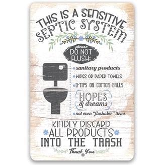 Reilly Originals Cartello per bagno Sensitive Plumbing Flush Only, Not Hopes & Dreams, 15 x 20 cm, pronto da appendere, finitura di alta qualità, durevole (2