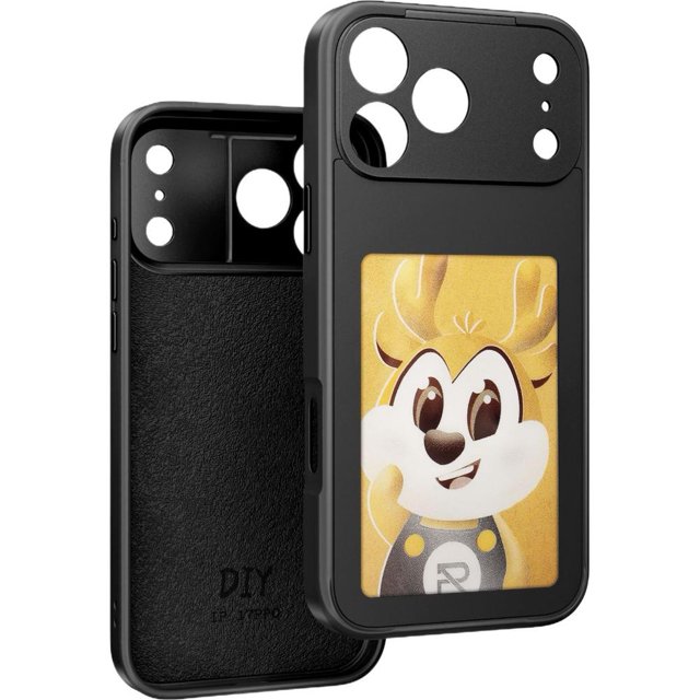 5-in-1 E Ink Phone Case with NFC, Smart Ink Screen Protective Case with Screen Protector and Camera Lens Guards, DIY Photo Display Anti-Scratch Cover