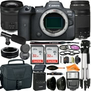 Canon EOS R6 Mirrorless Digital Camera with RF 24-105mm STM + 75-300mm Lens + Mount Adapter + 2 Pack SanDisk 32GB + ZeeTech Accessory