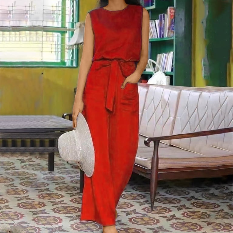 LLYWEY Linen Pants Suits for Women 2 Piece Linen Pants Suits for Women 2 Piece Clothing Set Female Round Neck Sleeveless Tops Pants Sets Trousers Pant LLYWEY Linen Pants Suits for Women 2 Piece Linen Pants Suits for Women 2 Piece Clothing Set Female Round Neck Sleeveless Tops Pants Sets Trousers Pant