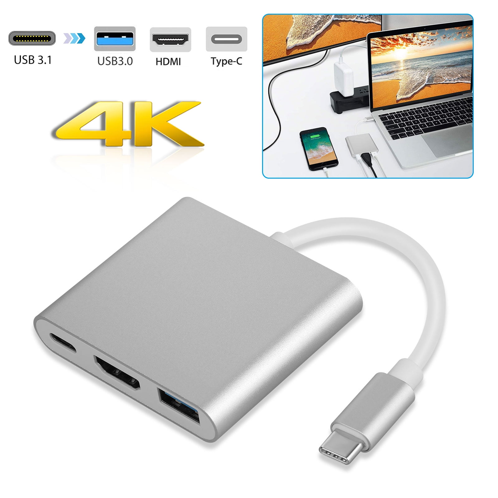 USB-C to HDMI Adapter, in Type C to HDMI 4K Adapter Digital