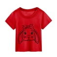 thumbnail image 3 of Toddler Girls Summer Tops Tees Cute Rabbit Graphic T Shirt Short Sleeve Casual Loose Fit Top Daily Spring Shirts For Kid 3-4 T, 3 of 4