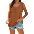 thumbnail image 2 of Plus Size Blouse for Women Women Summer Sleeveless Casual Solid Color O Neck T Shirt Tops Blouse, 2 of 7