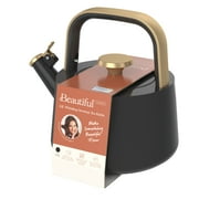 Beautiful 1.8L Ceramic Non-Stick Stovetop Tea Kettle, Black Sesame by Drew Barrymore