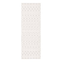 Unique Loom Outdoor Trellis Textured Collection Area Rug - Osage (2' x 6' Runner Ivory)