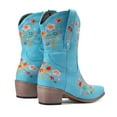 thumbnail image 6 of YLYL Cowboy Boots for Women Ankle Cowgirl Boots Western Flower Embroidered Square Toe Heel Stitched Retro Boots, 6 of 8