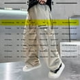 thumbnail image 4 of MKOSPLRT Boys Baggy Cargo Joggers with Pocket 5-16Y Elastic Waist Baggy Wide Leg Pants Solid Casual Outdoor Trousers, 4 of 7
