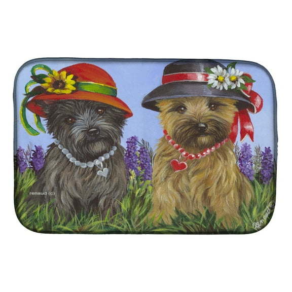Carolines Treasures PPP3254DDM Absorbent Dish Drying Mat for Kitchen Counter Cairn Terrier Sisters Dish Drying Mat  14 x