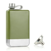 Toptie Green Flask for men, 8 OZ Hiking Camping Drinking Flask for Liquor, Whiskey Hip Flask