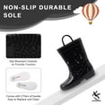thumbnail image 4 of EUXTERPA Toddler Kids Waterproof Rain Boots Boys Girls Black Boots with Handles Toddler Size 5, 4 of 6
