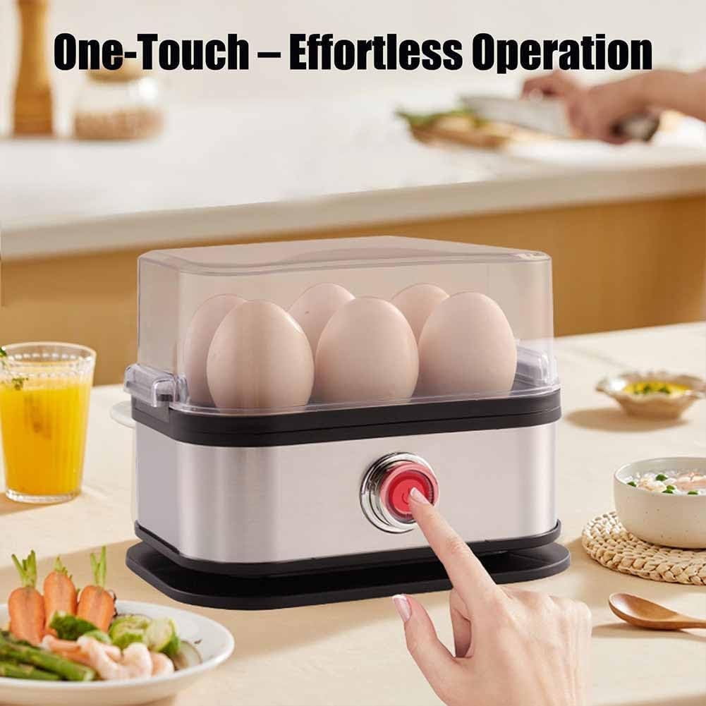 Automatic Rapid Egg Cooker,2026 New Egg Boiler for Hard Boiled Eggs,6-Egg Electric Egg Cooker - Auto Shut-Off, Boil-Dry Protection, Hard, Medium for Home Kitchen