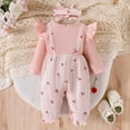thumbnail image 4 of CAICJ98 Newborn Baby Girl Clothes Long Sleeve Romper One Piece Jumpsuit Fall Winter Infant Cute Bow Outfits (9-12 Months,Red), 4 of 5