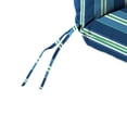thumbnail image 6 of Jordan Manufacturing 45" x 22" Sullivan Vivid Blue Stripe Rectangular Outdoor Chair Cushion with Ties and Hanger Loop, 6 of 10