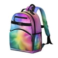 thumbnail image 2 of Rainbow Tie Dye Swirl Pattern Backpack for School,Cute School Bag,Schoolbag with Adjustable Shoulder Straps & Padded Back,15.25"x11.5"x5.25", 2 of 5