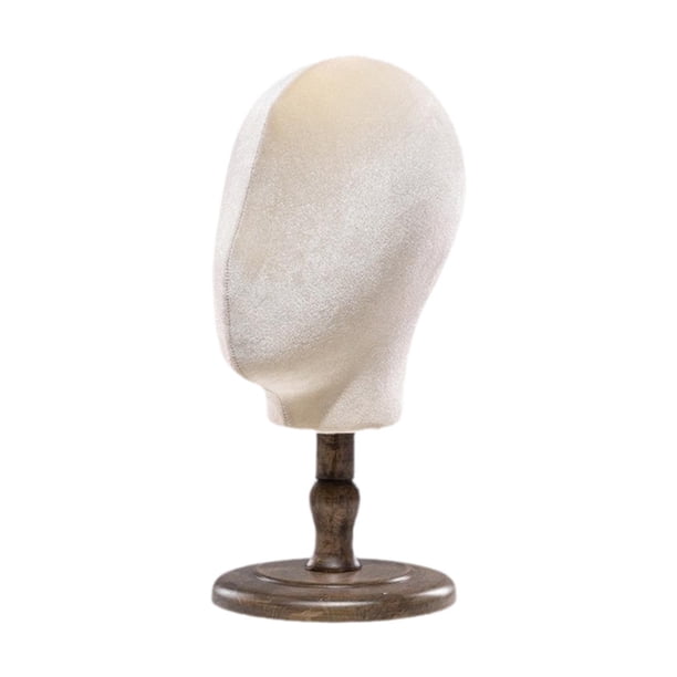 Soporte para peluca, modelo de soporte para cabeza, almacenamiento de sombrero versátil, entrenamiento de peluquería, salón en casa con base marrón