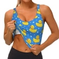 thumbnail image 3 of Fotbe Cute Yellow Rubber Ducks Sujetador Deportivo Largo sin Aros para Mujer con Almohadillas y Soporte Medio, Transpirable y Absorbente, Camiseta Tipo Chaleco o Tank Top-Large, 3 of 8