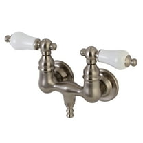 Kingston Brass AE35T8 Aqua Vintage 3-3/8 Inch Wall Mount Tub Faucet, Brushed Nickel