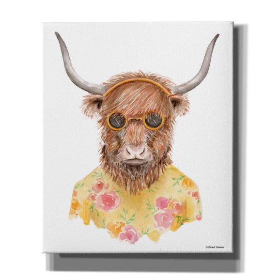 Epic Graffiti 'Yak in Yellow' by Rachel Nieman, Canvas Wall Art, 20"x24"