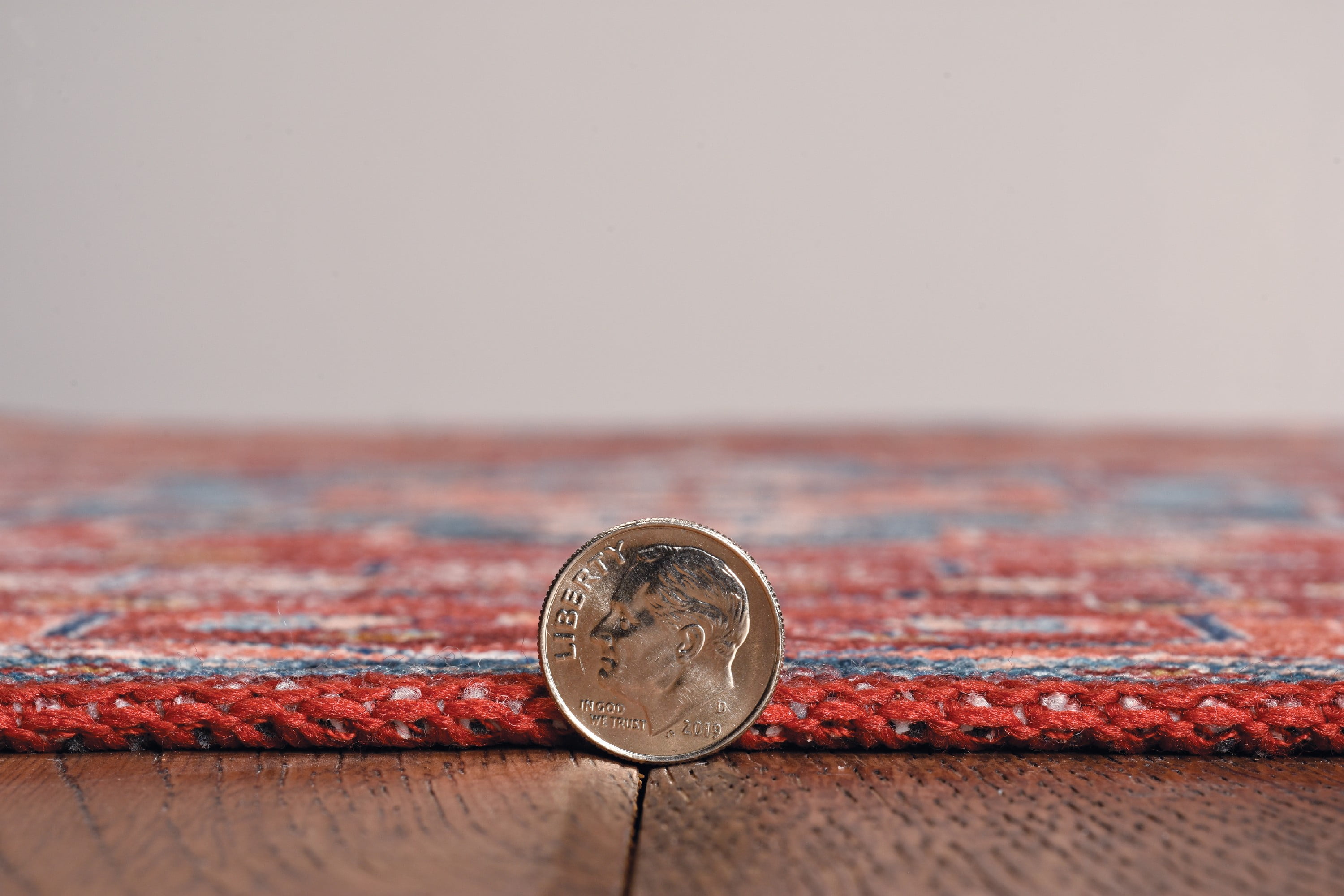 Linon Home Décor Washable Carter Area Rug or Runner Collection, Rust and Ivory, 5' x 7'
