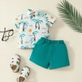 thumbnail image 2 of Xudanell Outfit Summer Cartoon Pattern Kids Clothes Boys Button Short Sleeve Blouse Baby Clothes Boy 2-3 Years, 2 of 8