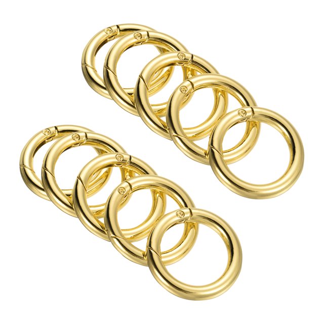 Unique Bargains Gold Zinc Alloy Spring Gate O Ring Snap Clip Buckle 10 Pack