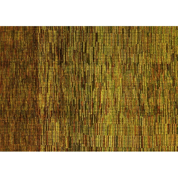 Ahgly Company Indoor Rectangle Abstract Yellow Modern Area Rugs, 2' x 3'
