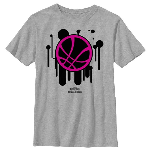 Boy's Marvel Doctor Strange in the Multiverse of Madness Drip Logo  Graphic Tee Athletic Heather Medium