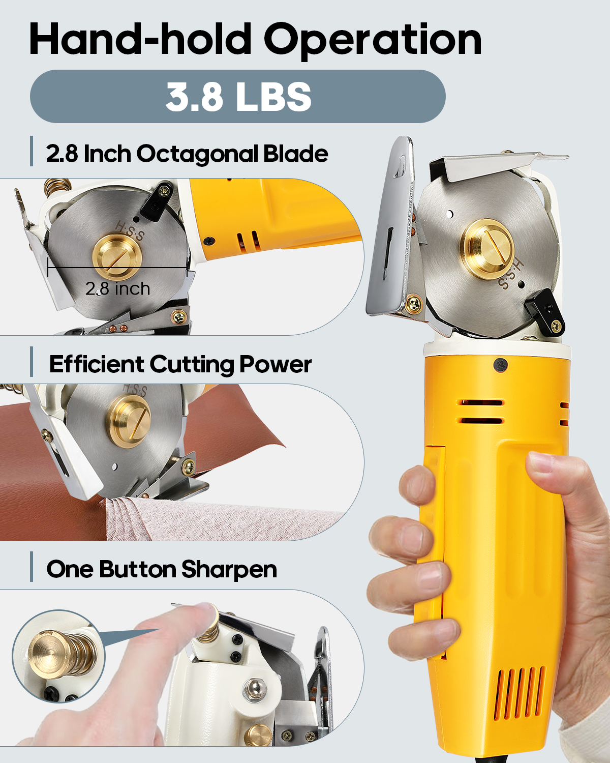 70mm Mini Electric Rotary Cutter for Fabric Blade Fabric Cutting