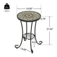 thumbnail image 4 of GDF Studio French Country Outdoor Side Table with Mosaic Ceramic Top and Metal Base, Brown, 4 of 10