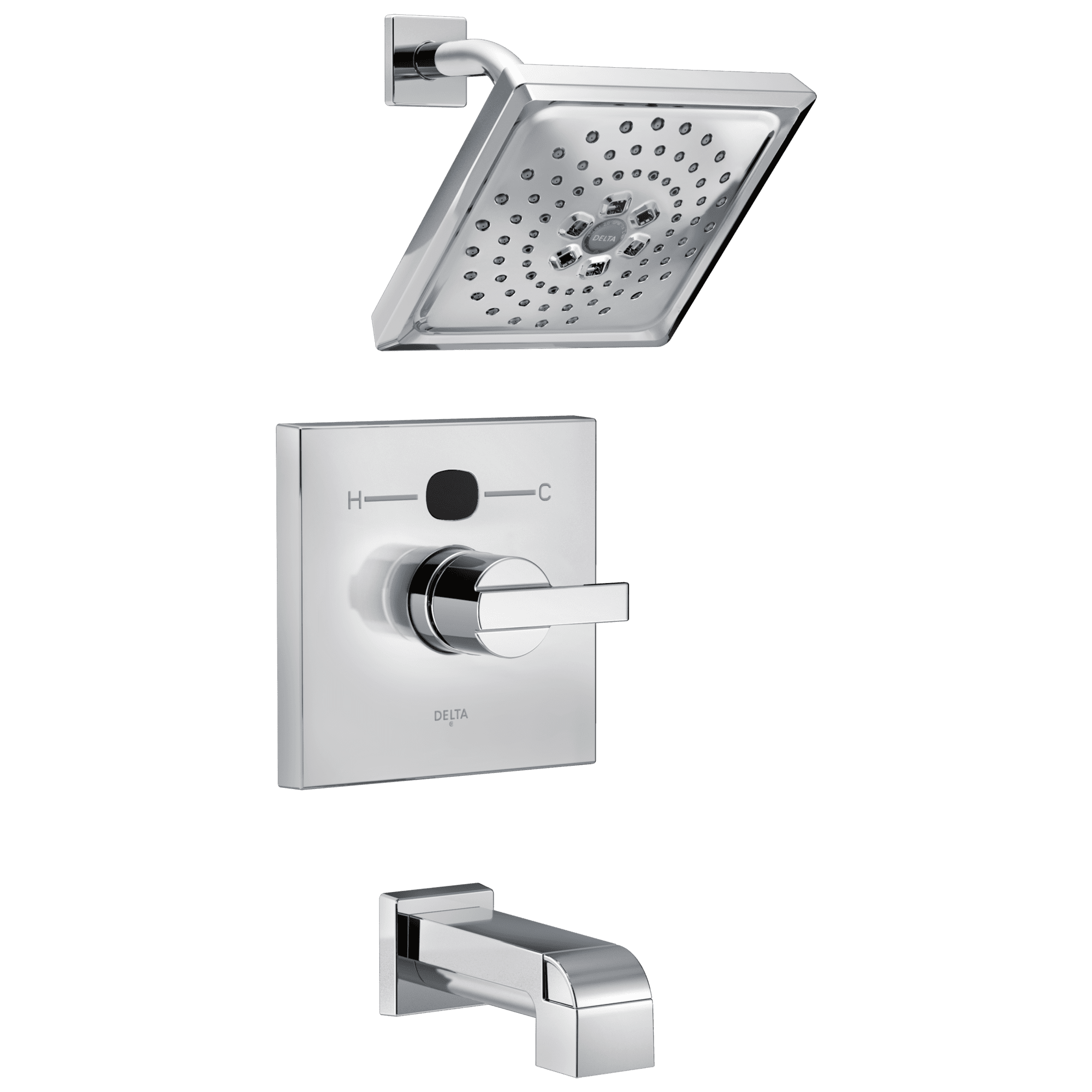 Delta Angular Modern Temp2O 14 Series Tub & Shower Trim, Chrome