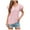 Pink, variant on Odeerbi Summer 2025 Casual Elegant Tops for Women Fashion V-Neck Solid Short Sleeve Sexy Blouse Pink