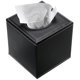 thumbnail image 2 of Soporte de caja de pañuelos de cuero PU, servilletero cuadrado, dispensador de caja de papel de bombeo, soporte de pañuelos con fondo magnético, negro JAMW Sencillez, 2 of 5