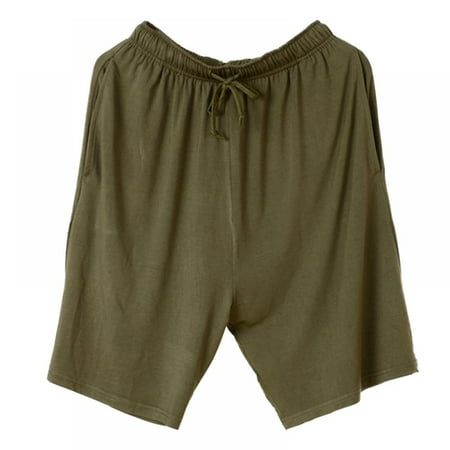 

Mens Modal Material Pajama Shorts Lightweight Sleep Shorts with Pockets for Men