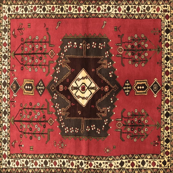 Ahgly Company Indoor Square Persian Brown Traditional Area Rugs, 8' Square