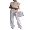 thumbnail image 2 of EASTIN Femmes Pull-Over Col Roulé Manches en Tricot Débardeurs Épaulettes Streetwear, 2 of 9