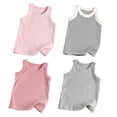 thumbnail image 2 of HuaAngel 4-Pack Kids Cotton Tank Tops Sleeveless Crew Neck T-shirt Sizes 3-9Years, 2 of 3
