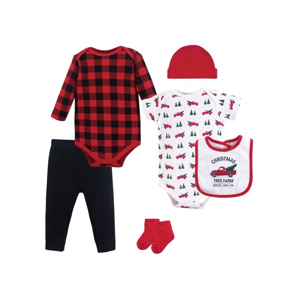 Hudson Baby Hudson Baby Boy Holiday Clothing Outfit Set, 6pc Set