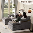 thumbnail image 4 of Bigsyy 3 - Seat Sectional Sofa Couch, Comfy Cloud Style, Deep Seat, Sleeper Function with Throw Pillows. Ideal for Adult - Occupied Living Rooms, Modern Design, Slate, 4 of 9