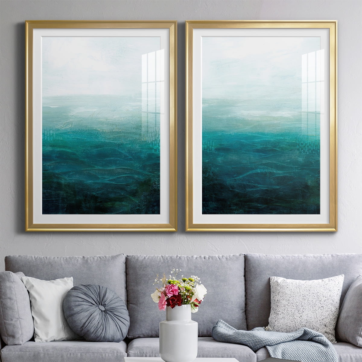 Wexford Home Drifting Sea I Premium Framed Print, 30.5" x 42.5" - Ready to Hang, Gold (Set of 2)